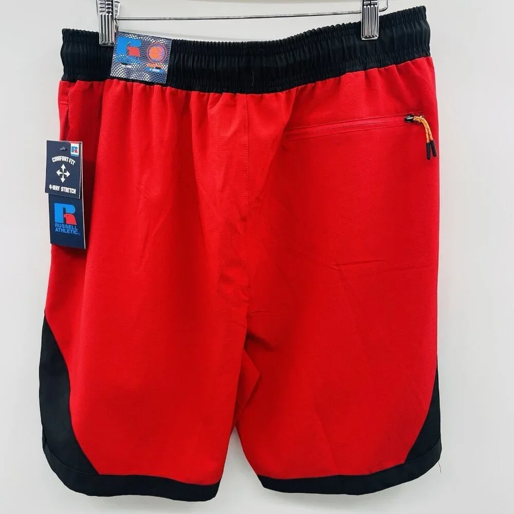 Russell Athletic Mens Size Large Ripstop Woven 8 Inch Basketball Short Red‎ 2712